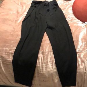 Black tie up dress pants